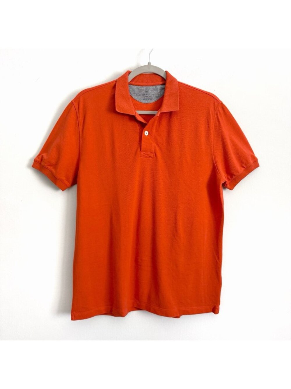 Brunello Cucinelli Orange Short Sleeve Cotton Polo Shirt Regular Mens 48 / Small
